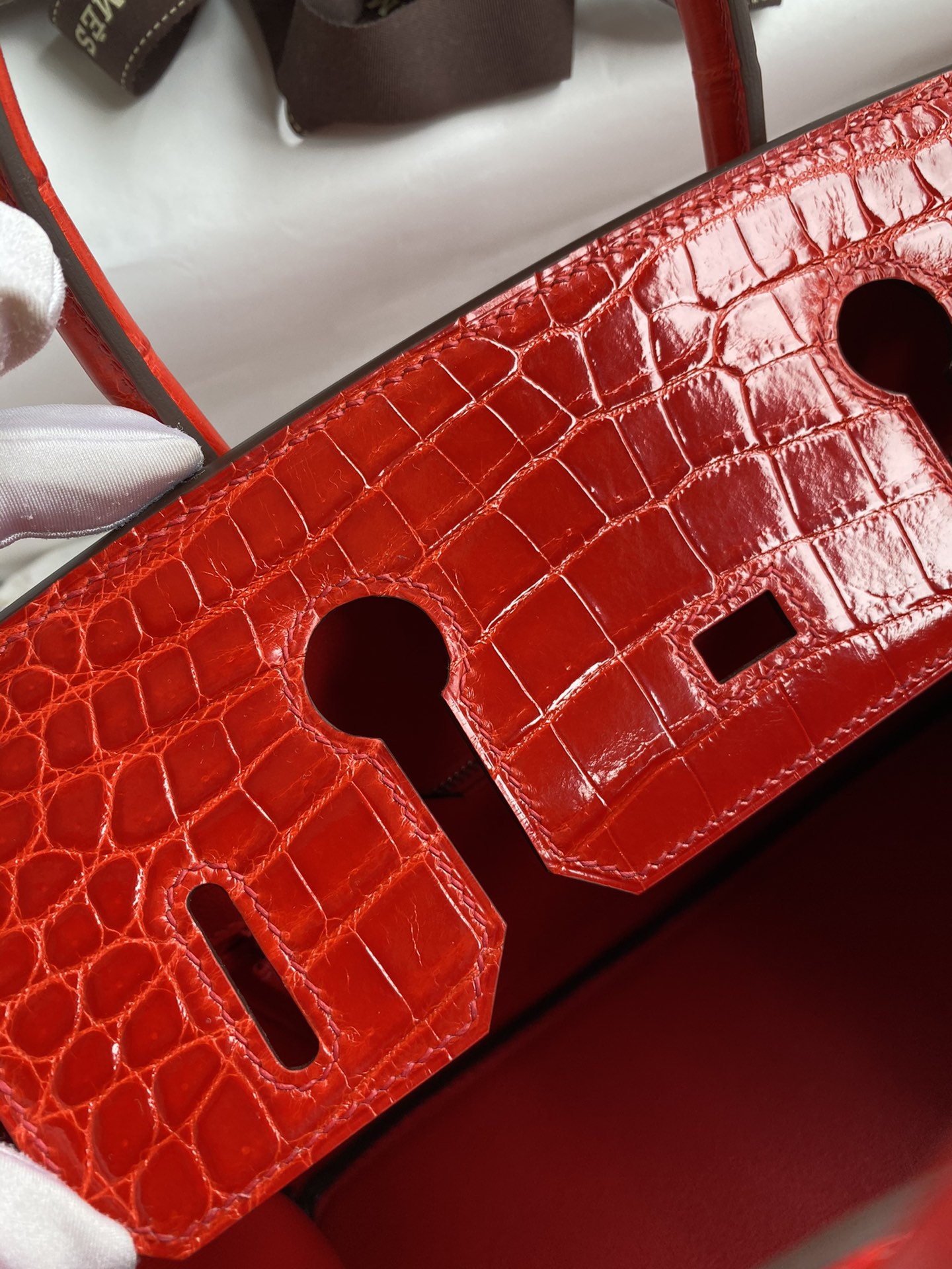 Hermes Birkin 30CM Handmade Bag In Red Crocodile Niloticus Shiny Skin